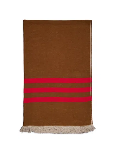 Libeco Manitoba Multi-stripe Throw In Brown