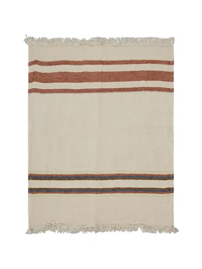 Libeco Stripe Fringed Guest Table Linen In Neutral