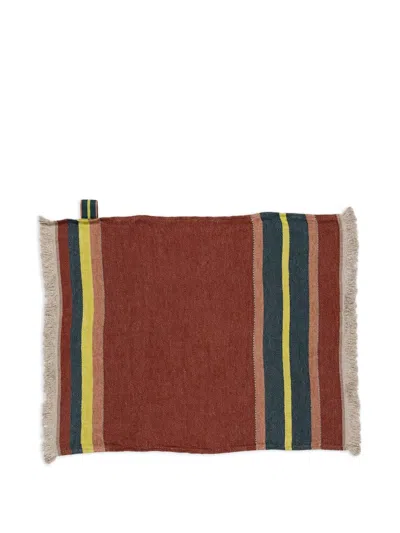 Libeco Striped Fringed Towel In Multi