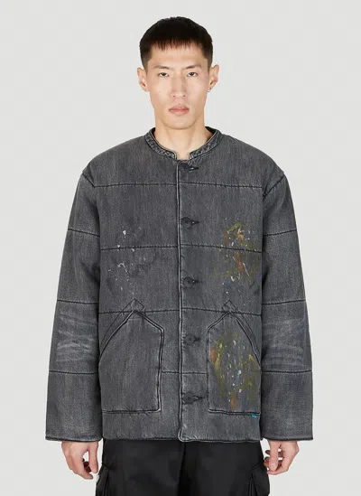 Liberaiders Paint Splatter Denim Jacket In Grey