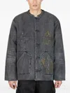 Liberaiders Paint Splatter Denim Jacket In Gray
