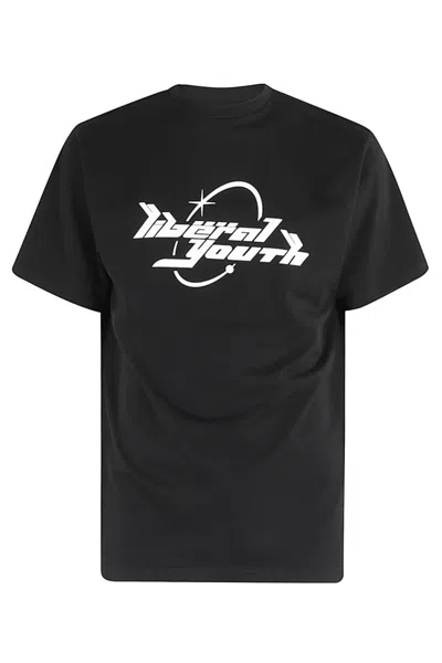 Liberal Youth Ministry 90s Logo Black T-shirt With Ribbed Crew Neck