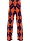 Liberal Youth Ministry Arlequin Wool Straight-leg Trousers In Orange