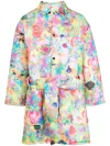 Liberal Youth Ministry Floral-cat Print Trench Coat In Pink