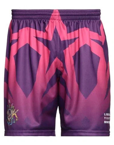 Liberal Youth Ministry Man Shorts & Bermuda Shorts Purple Size S Polyester