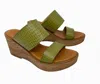 Liberitae Gema Leather Platform Sandals In Green
