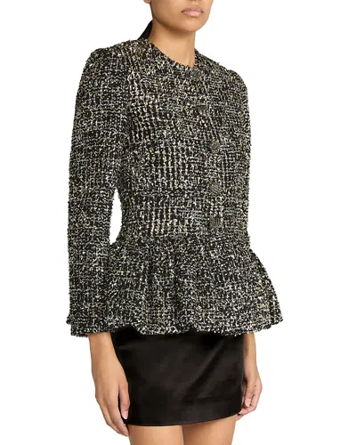 Liberowe Beaded Button Peplum Jacket In Multi