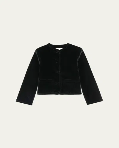 Liberowe Cora Velvet Single-breasted Jacket In Black