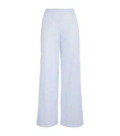 Liberowe Cotton Poplin Pajama Trousers In Blue