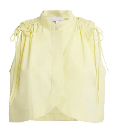 Liberowe Cotton-silk Maya Crop Top In Yellow
