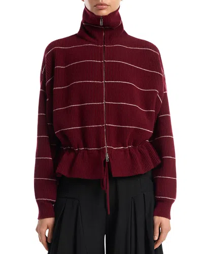 Liberowe Ethel Cashmere Cardigan Sweater In Burgundy