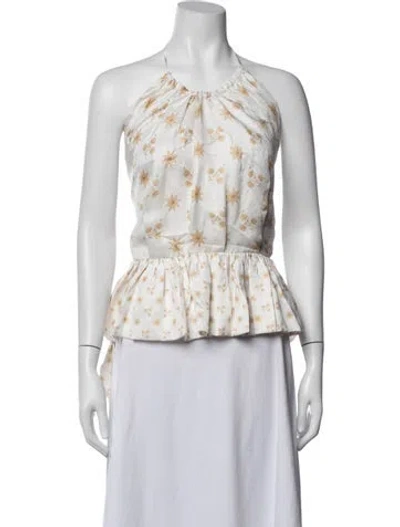 Pre-owned Liberowe Floral Print Halterneck Top W/ Tags In Multicolor