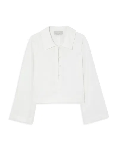 Liberowe Francis Linen Polo Top In White