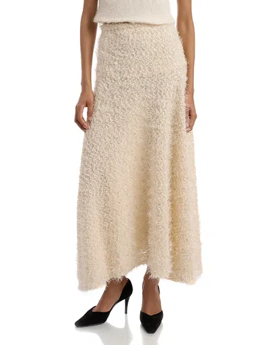 Liberowe Ingrid Chenille Tweed Midi Skirt In Neutral