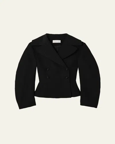 Liberowe Jiani Double-breasted Peplum Jacket In Black