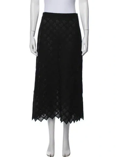 Pre-owned Liberowe Lace Pattern Long Skirt In Black