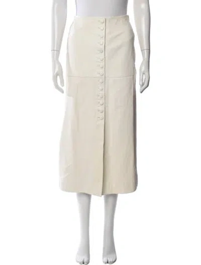 Pre-owned Liberowe Leather Midi Length Skirt In Neutrals