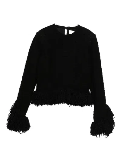 Liberowe Lila Fringed Blouse In Black