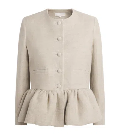 Liberowe Linen Peplum Jacket In Neutral
