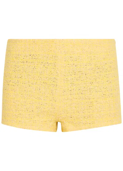 Liberowe Madeline Tweed-effect Mini Shorts In Yellow