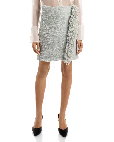 Liberowe Mini Fringe Wrap Skirt In Blue