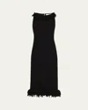 Liberowe Monunment Fringed Boucle Midi Dress In Black