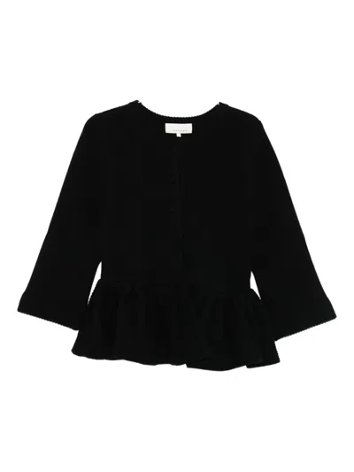 Liberowe Peplum Cardigan In Black