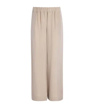Liberowe Pinstripe Palazzo Trousers In Brown