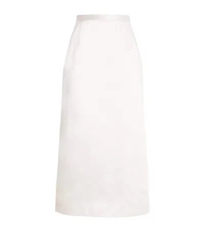 Liberowe Satin Duchess Rory Midi Skirt In White