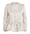 Liberowe Satin Peplum Jacket In Ivory