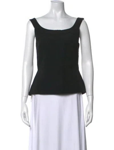 Pre-owned Liberowe Silk Scoop Neck Top In Black