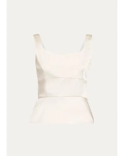 Liberowe Paneled Cotton-blend Duchesse-satin Tank In Neutral