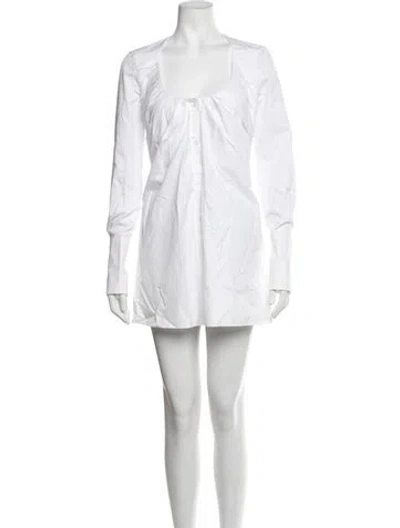 Pre-owned Liberowe Square Neckline Mini Dress In White
