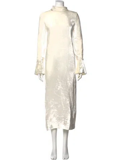 Pre-owned Liberowe Turtleneck Long Dress In Neutral