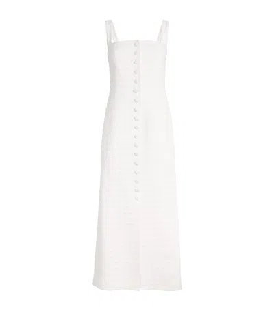 Liberowe Joan Checked Cotton-blend Tweed Midi Dress In White