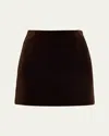 Liberowe Vera Cotton-velvet Mini Skirt In Brown