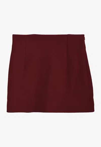 Liberowe Vera Textured Mini Skirt In Burgundy