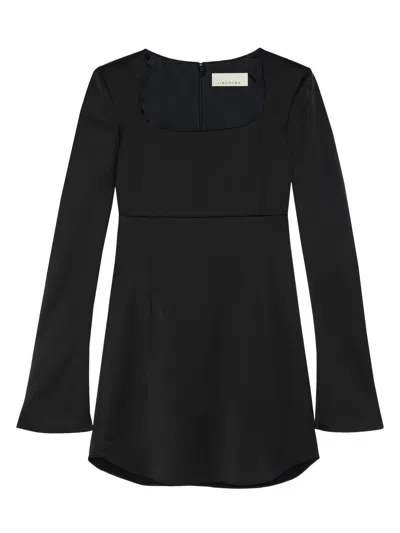 Liberowe Judy Duchesse-satin Mini Dress In Black