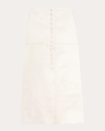Liberowe Women's Maha Duchess Satin Midi Skirt In White