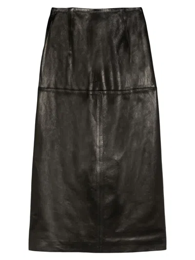 Liberowe Women's Maha Leather Midi-skirt In Black