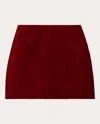 Liberowe + Net Sustain Vera Cotton-velvet Mini Skirt In Red