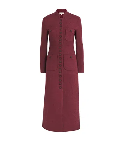 Liberowe Wool-blend Imperial Coat In Burgundy