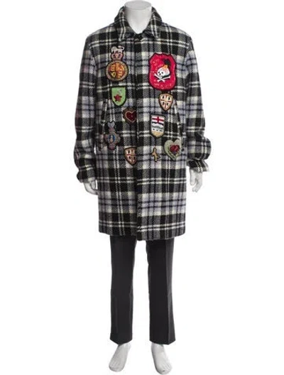 Pre-owned Libertine 2020 Plaid Print Overcoat In Black