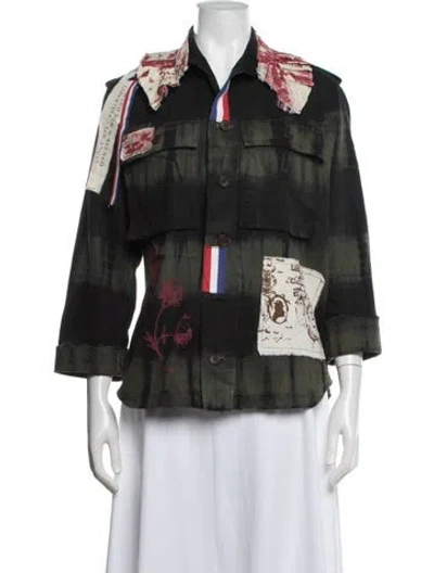 Pre-owned Libertine 2021 Tie-dye Print Jacket In Green