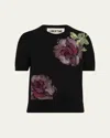 Libertine American Beauty Embellished Short-sleeve Cashmere Sweater In Black