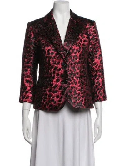 Pre-owned Libertine Animal Print Blazer In Red