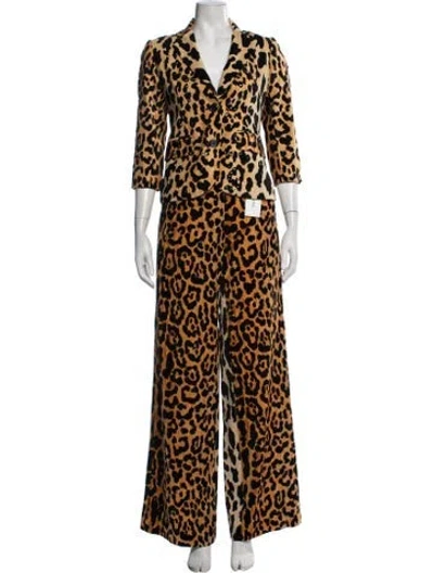 Pre-owned Libertine Animal Print Studded Accents Pantsuit In Multicolor