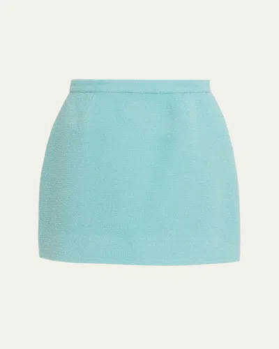 Libertine Aqua Boucle Mini Skirt In Blue