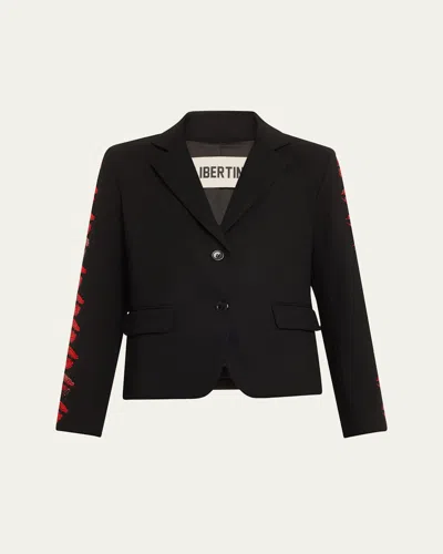 Libertine Bisou Redux Single-breasted Short Jacket In Black