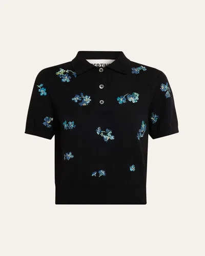 Libertine Bluebell Lane Cashmere Polo Sweater In Black